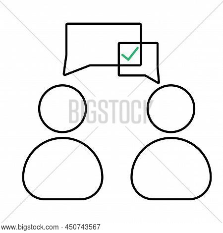 Flat Message People Icon. Internet Network. Business Concept. Dialog, Chat Speech Bubble. Vector Ill