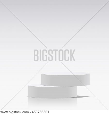 Abstract Background With White Color Podium For Presentation. Vector