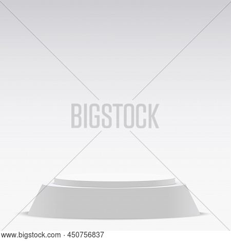 Abstract Background With White Color Podium For Presentation. Vector