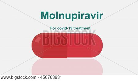 Molnupiravir Oral Capsules, Concept Covid 19 Antiviral Drug.