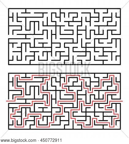 Abstract Maze / Labyrinth With Entry And Exit. Vector Labyrinth 313.