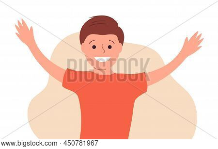 Illustration Portrait Of A Little Happy Boy