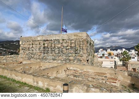 Almunecar Castle And Town In Andalucia , Spain