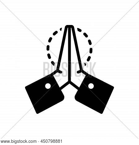 Black Solid Icon For Grateful Oblige Thankful Glad Indebted Appreciative Pleased Applauding
