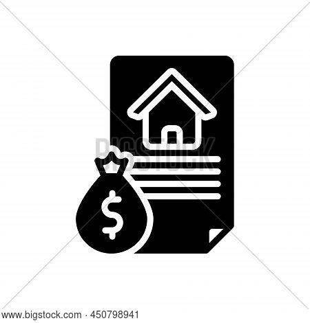 Black Solid Icon For Loan Mortgage Money-lending Debenture Bank Wage