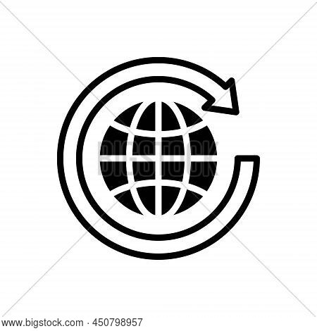 Black Solid Icon For Refresh Freshen Recommence Restart Repeat Reload Global
