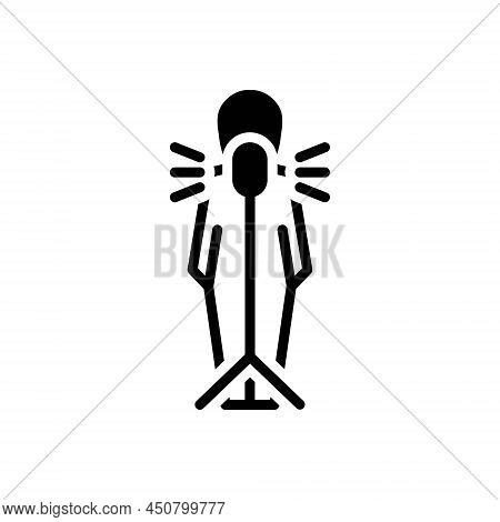 Black Solid Icon For Vocal Vocalic Singer Artist Performer Microphone