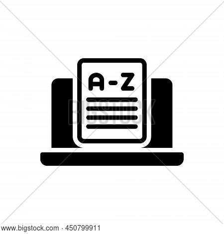 Black Solid Icon For Vocabulary Terminology Glossary Online Glossary Nomenclature Dictionary Diction
