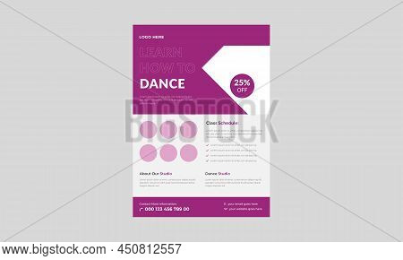 Dance Studio Flyer, Kids Dance Class Flyer Template. Kids Music Class Poster Design.