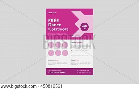 Dance Studio Flyer, Kids Dance Class Flyer Template. Kids Music Class Poster Design.