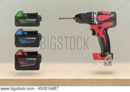 Batteries For Cordless Tools. Batteries For A Screwdriver Of Different Capacities And Different Size