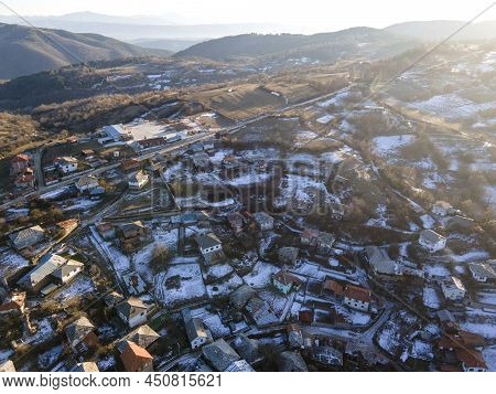 Aerial View Of Village Of Dolen With Authentic Nineteenth Century Houses, Blagoevgrad Region, Bulgar