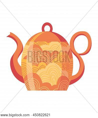 Kettle Decorative Kitchen Tool Icon. Teapot Isolated Cartoon Illustration. Element For Advertising O