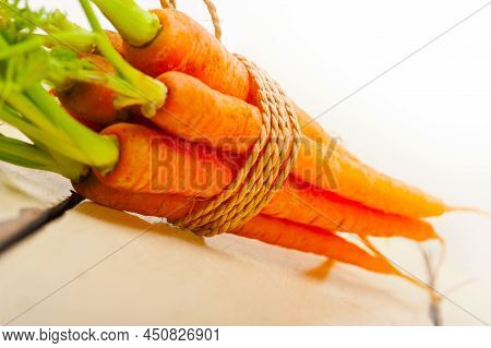 Baby Carrots Bunch Tied With Rope
