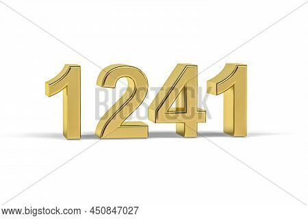 Golden 3d Number 1241 - Year 1241 Isolated On White Background - 3d Render