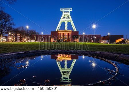 Bochum, Germany - March 5, 2021:  German Mining Museum, Industrial Heritage Of Ruhr Metropolis On Ma