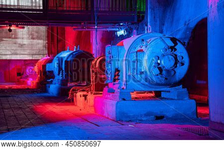 Duisburg, Germany - January 28, 2022: Industrial Heritage Of The Old Economy, Ruin Of Steelmill In T