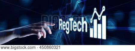 Regtech Regulation And Supervision Technology Concept On Virtual Screen