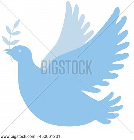 Vector Symbol Of Peace Bird Dove. Flat Style Vector Design Element, Web Design, Poster, Card, Print,