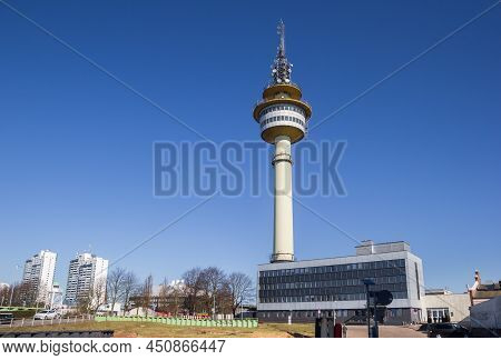 Radar Tower In The City Center Of Bremerhaven, Germany