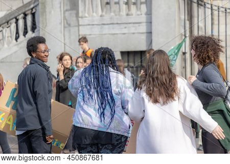 Maastricht, South Limburg, Netherlands. March 13, 2022. Protest: No Racism, No Fascism In The Counci