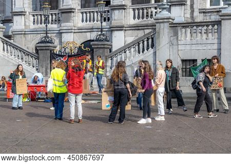 Maastricht, South Limburg, Netherlands. March 13, 2022. Protest: No Racism, No Fascism In The Counci