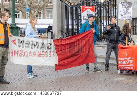 Maastricht, South Limburg, Netherlands. March 13, 2022. Protest: No Racism, No Fascism In The Counci