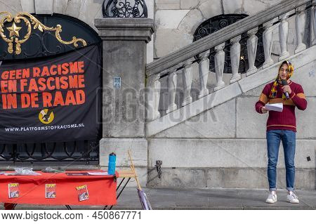 Maastricht, South Limburg, Netherlands. March 13, 2022. Protest: No Racism, No Fascism In The Counci