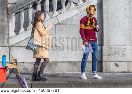 Maastricht, South Limburg, Netherlands. March 13, 2022. Protest: No Racism, No Fascism In The Counci