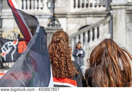 Maastricht, South Limburg, Netherlands. March 13, 2022. Protest: No Racism, No Fascism In The Counci