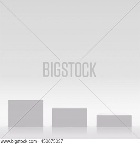 Abstract Background With White Color Podium For Presentation. Vector