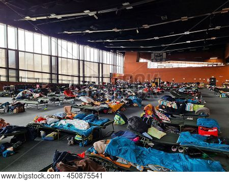 March 4, 2022, Krakow, Poland, Camp For Refugees From Ukraine.temporary Shelter For Women And Childr