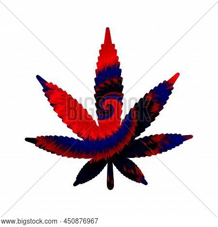 Tie Dye Psychedelic Surreal Weed Leaf.vector Tiedye Cartoon Character Illustration Logo Art. Groovy 