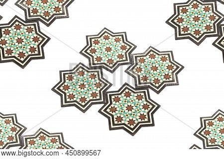Pattern Of Khatam Pieces, Traditional Iranian Mosaic Technique.