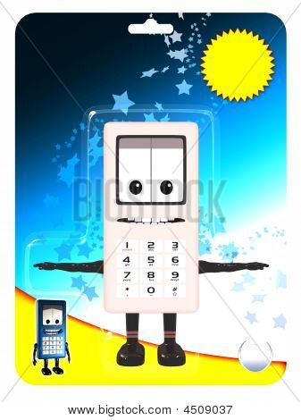Toon de teléfono celular con el embalaje