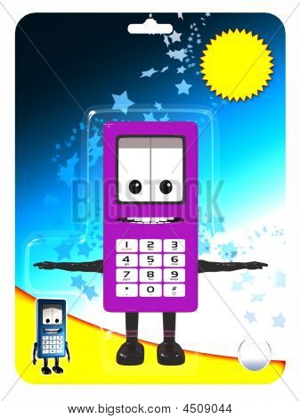 Toon de teléfono celular con el embalaje