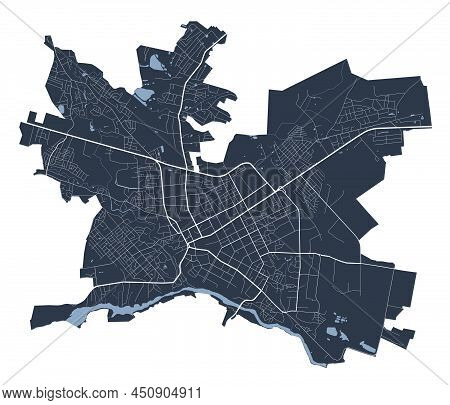 Zhytomyr Vector Map. Detailed Vector Map Of Zhytomyr City Administrative Area. Cityscape Poster Metr