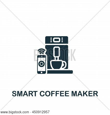 Smart Coffee Maker Icon. Monochrome Simple Icon For Templates, Web Design And Infographics