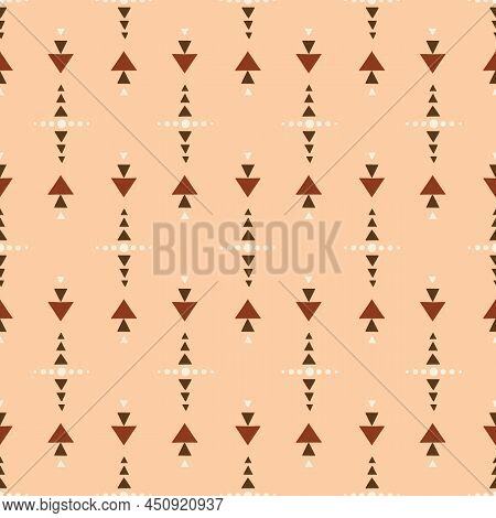 Hand Drawn Earthy Tones Arrows Tribal Vector Seamless Pattern. Native American Graphic Print. Aztec 