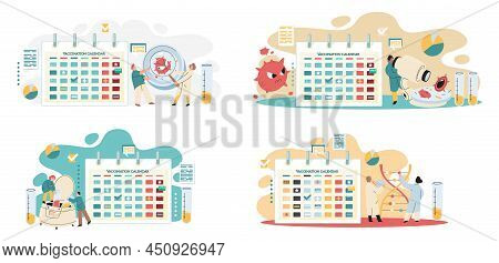 Antivirus Vaccine. Scientists Conducting Scientific Researches, Laboratory Assistants Test Tubes Wor