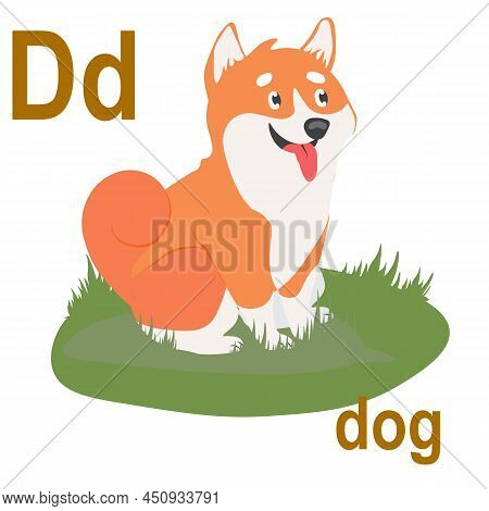 Cute Doggie, The Abc Of Children's Wall Art. Postcards With The Alphabet. Poster With Children's Alp