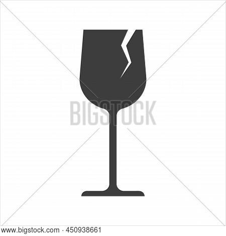 Broken Glass Icon. Broken Glass Cup - Cargo Icon.