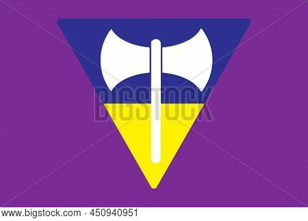 Labrys Lesbian Pride Flag Symbol Icon. Lgbtq Symbol. Peace To Ukraine. Flag. Illustration.