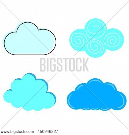 Cartoon Clouds. Cloud Network. Cloud Technology. Vector Illustration. Stock Image.