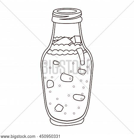 Isolated Pinneapple Smoothie Draw Food Healthy Nutrition Vector Illustration
