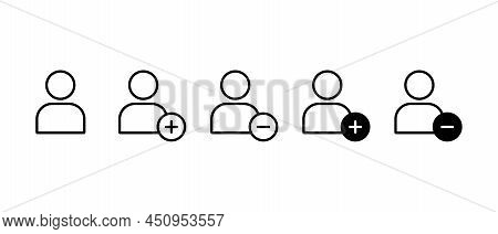 User Profile Vector Icons Set. Login, Avatar, Man, Sign, Symbol