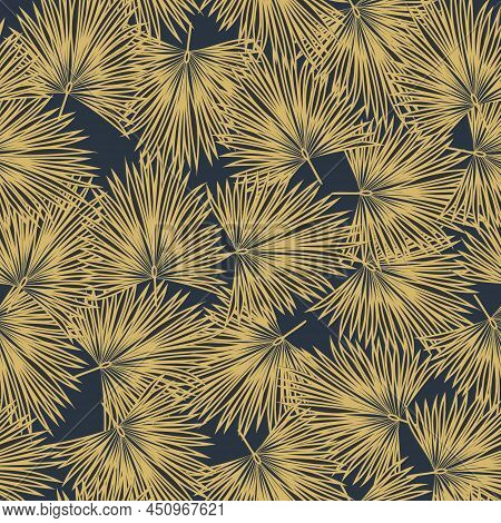 Abstract Botanic Seamless Pattern With Exotic Leaves,