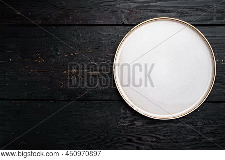 Empty Dinner Plate Set With Copy Space For Text Or Food With Copy Space For Text Or Food, Top View F