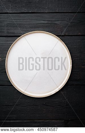 Rustic Plate Set With Copy Space For Text Or Food With Copy Space For Text Or Food, Top View Flat La