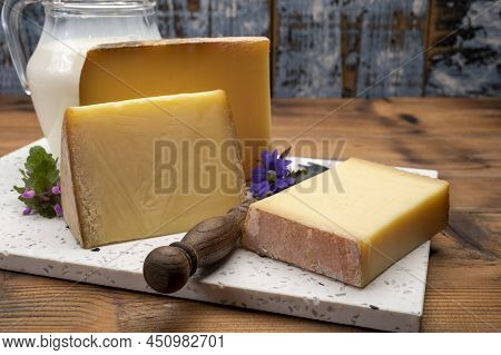 French Cheese Collection, Comte Cheese Made From Unpasteurized Cow's Milk In Franche-comte, France